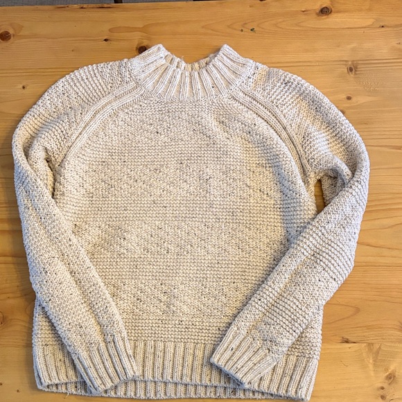 Prana Sweaters - Prana Cream Textured Women's Small (generous) Nemma mockneck Sweater cozy chunky